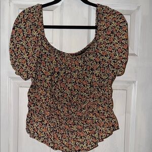 Forever 21 Plus Size Floral Puff Sleeve Top